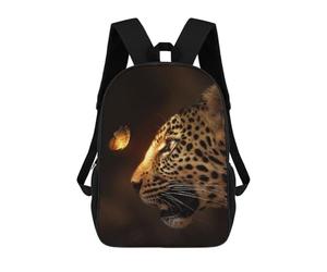 sinyumoney Leopard Glowing Butterfly Mochila Escolar/de Trabajo/para Portátil Para Hombres, Mujeres Y Adolescentes 17inch