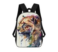 sinyumoney Leopard Head Watercolor Mochila Ligera Para Aeropuerto, Estudiantes Universitarios, Niñas, Niños Y Adolescentes 17inch