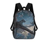 sinyumoney Leopard in Moonlit Tree Mochila Escolar De Moda, Mochila Para Material Escolar, Mochila Impermeable Informal Para Hombres/mujeres 17inch