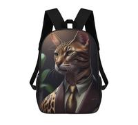 sinyumoney Leopard in Suit Digital Art Mochilas Infantiles Impresas En 3D, Mochilas De Moda Informales, Mochilas De Viaje Bonitas, Mochilas Informales Para Exteriores Para Niños Y Niñas 17inch