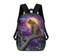 sinyumoney Leopard Moonlit Forest Art Print Mochila Escolar Para El Trabajo, Negocios, Universidad, Escuela Para Hombres/mujeres 17inch