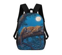 sinyumoney Leopard Moonlit Tree Branch Mochila Escolar Infantil De 17 Pulgadas Con Estampado 3D, Mochila Moderna Para Niños, Mochilas De Viaje, Bolsas Para Libros, Mochila Escolar Infantil
