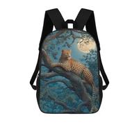 sinyumoney Leopard Moonlit Tree Rest -1 Mochila Escolar Para Institutos De Secundaria Mochila Informal - Perfecta Para Viajes, Trabajo Y Uso Diario 17inch