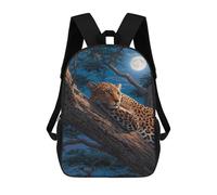 sinyumoney Leopard Moonlit Tree Rest -2 Mochila Escolar Infantil De 17 Pulgadas Con Estampado 3D De Películas De Anime Para Niños, Mochila De Viaje, Mochila Escolar Infantil