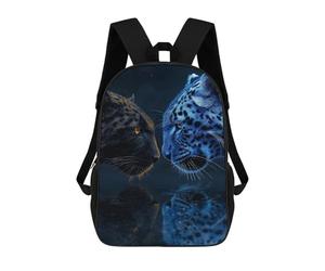 sinyumoney Leopard Reflections Blue Vs Black Mochila Escolar, Bolso Resistente Para Portátil, Ideal Para Acampar, Aventuras Al Aire Libre Y Viajes Diarios 17inch