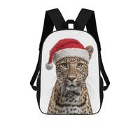 sinyumoney Leopard Wearing A Santa Hat Mochila Infantil Para Niñas, Mochila Escolar 3D, Mochila Para Niños Pequeños, Mochila Informal De Día, Mochila Escolar De Moda 17inch