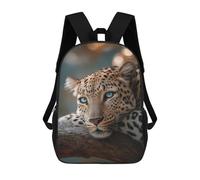 sinyumoney Leopard with Blue Eyes on Branch Mochila Escolar Infantil De 17 Pulgadas, Mochila Escolar Impresa En 3D Para Niños De Primaria Y Secundaria