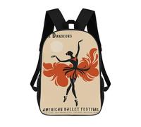 sinyumoney Les Danseurs American Ballet Festival Poster Mochila Escolar Impresa En 3D 17inch Mochilas De Moda Para Niños, Mochilas Escolares Para Niños De Primaria Y Secundaria