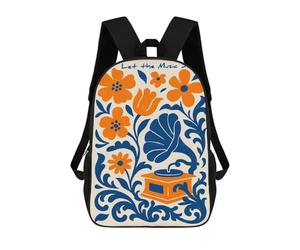 sinyumoney Let The Music Swing Floral Art Mochila Escolar Grande Resistente Al Agua Para Portátil Para Niños/niñas/adolescentes 17inch