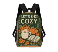 sinyumoney Lets Get Cozy Fall Illustration Mochila Escolar Grande Resistente Al Agua Para Portátil Para La Escuela/trabajo/viajes 17inch