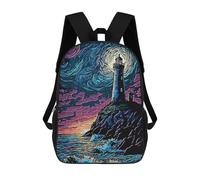 sinyumoney Lighthouse Art Mochila Ligera Informal Para El Día A Día, Mochila Escolar Para El Campus, Actividades Al Aire Libre, Viajes Y Deportes 17inch
