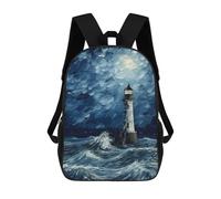 sinyumoney Lighthouse by Night Mochila, Mochila Escolar Impresa En 3D, Bolsa Para El Almuerzo Escolar, Mochila De Viaje, Mochila Para Amigos, Mochila Escolar Para Niñas Y Niños 17inch