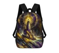 sinyumoney Lighthouse in Golden Light Mochila Ligera Informal Para El Día A Día, Mochila Escolar Para El Campus, Actividades Al Aire Libre, Viajes Y Deportes 17inch