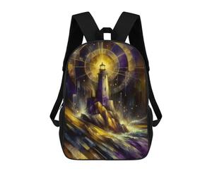 sinyumoney Lighthouse in Golden Light Mochila Ligera Informal Para El Día A Día, Mochila Escolar Para El Campus, Actividades Al Aire Libre, Viajes Y Deportes 17inch