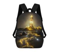sinyumoney Lighthouse in Stormy Sea-2 Mochila Escolar, Bolso De Negocios, Bolso Para Portátil Duradero Para Campus, Actividades Al Aire Libre, Viajes Y Deportes 17inch
