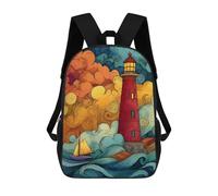 sinyumoney Lighthouse in Stormy Seas Mochila Escolar Resistente Al Agua Para Ordenador Portátil Para La Escuela/trabajo/viajes 17inch