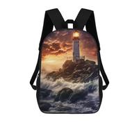 sinyumoney Lighthouse in The Storm Mochila Escolar, Mochila Infantil Para Niños Y Adolescentes, Regalos, Mochilas De Día Con Impresión 3D, Mochila Escolar, Mochila Para Libros 17inch