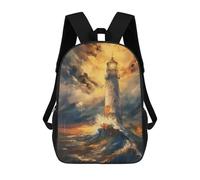 sinyumoney Lighthouse Oil Painting Mochila Escolar Infantil Impresa En 3D Para Niños, Mochila De Viaje De Alta Capacidad, Bolsas Para Libros, Mochila Escolar Infantil 17inch
