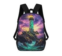 sinyumoney Lighthouse on Rocky Coast 17inch Mochilas Escolares Impresas En 3D, Mochilas Escolares De Moda Para Niños De Primaria Y Secundaria