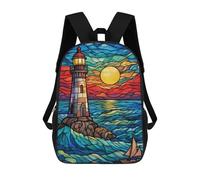 sinyumoney Lighthouse Sailboat Sunset Mochila Escolar Mochila Para Niños Impresa En 3D Mochilas Infantiles Para Niños Y Niñas Mochilas Escolares Mochilas De Viaje Para Niños 17inch