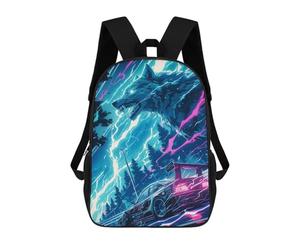 sinyumoney Lightning Super Car Wolf Mochila Escolar Ligera Para Aeropuerto Y Estudiantes Universitarios: Perfecta Para Viajes, Trabajo Y Uso Diario 17inch