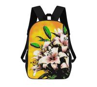 sinyumoney Lily Pink Flower Lilies Mochila Escolar Infantil Con Impresión 3D, Mochila Escolar Informal Para Niños De Primaria Y Secundaria 17inch