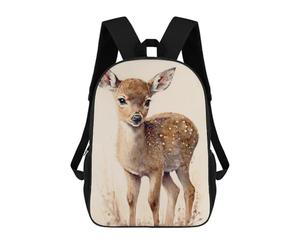 Sinyumoney Linda Baby Fox Painting Mochila Escolar, Viajes, Universitario, Para El Campus, Actividades Al Aire Libre Y Deportes, Painting Cute Deer Fawn, 17"
