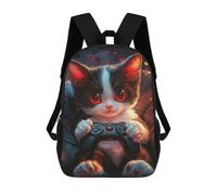 Sinyumoney Linda Miel Bear Mochila Escolar para Niñas Y Niños, Gran Capacidad, Ligera, Para Niños Y Estudiantes, Gamer Cat, 17"