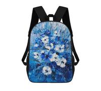 sinyumoney Linda mochila de conejo blanco para escuela, trabajo, laptop, mochila para hombres, mujeres y adolescentes, Pintura floral de aciano, 17"