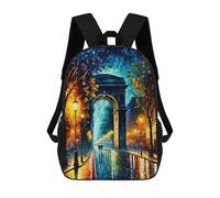 Sinyumoney Linda Santa Claus Mochila Escolar para Adolescentes, Impreso En 3D, Ajustable, Con Bolsillos De Moda Para Niños, Niños, Niñas Estudiantes Y Adolescentes, Paris In Color, 17"