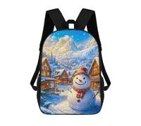 Sinyumoney Linda Santa Claus Mochila Escolar para Adolescentes, Impreso En 3D, Ajustable, Con Bolsillos De Moda Para Niños, Niños, Niñas Estudiantes Y Adolescentes, Snowman Winter Wonderland, 17"