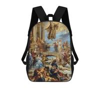 Sinyumoney Linda Santa Claus Mochila Escolar para Adolescentes, Impreso En 3D, Ajustable, Con Bolsillos De Moda Para Niños, Niños, Niñas Estudiantes Y Adolescentes, Los milagros de Paola, 17"