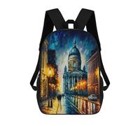 Sinyumoney Linda Santa Claus Mochila Escolar para Adolescentes, Impreso En 3D, Ajustable, Con Bolsillos De Moda Para Niños, Niños, Niñas Estudiantes Y Adolescentes, San Petersburgo In Color, 17"