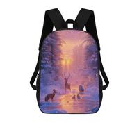 Sinyumoney Linda Santa Claus Mochila Escolar para Adolescentes, Impreso En 3D, Ajustable, Con Bolsillos De Moda Para Niños, Niños, Niñas Estudiantes Y Adolescentes, Invierno Wonderland, 17"