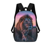 sinyumoney Lion And Cub at Sunset Mochila Escolar Impermeable Para Ordenador Portátil Para Adolescentes, Chicas, Chicos, Mujeres Y Hombres 17inch