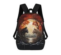 sinyumoney Lion And Tiger A Mythical Encounter Mochila Escolar De Moda Para Estudiantes, Adecuada Para Niños Y Niñas, Mochila Informal Para Viajes Al Aire Libre, Esencial Para El Día A Día 17inch