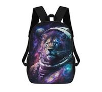 sinyumoney Lion Astronaut in Space -3 Mochila Escolar Infantil De 17 Pulgadas, Mochila Escolar Impresa En 3D Para Niños De Primaria Y Secundaria
