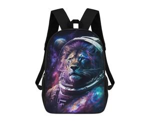 sinyumoney Lion Astronaut in Space -3 Mochila Escolar, Mochila De Negocios, Mochila Impermeable Para Libros, Para Acampar, Aventuras Al Aire Libre Y Viajes Diarios 17inch