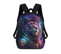 sinyumoney Lion Astronaut in Space Suit Mochila Escolar Para Institutos De Secundaria Mochila Informal - Perfecta Para Viajes, Trabajo Y Uso Diario 17inch