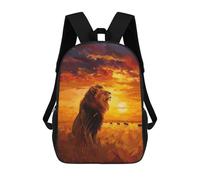 sinyumoney Lion at Sunset Mochila Infantil Para Niñas, Mochila Escolar 3D, Mochila Para Niños Pequeños, Mochila Informal De Día, Mochila Escolar De Moda 17inch