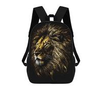 sinyumoney Lion Black Gold 2 Mochila Escolar Infantil Impresa En 3D 17inch Mochilas De Moda Para Niños De Primaria Y Secundaria