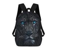 sinyumoney Lion Blue And Black Animal Mochilas De Moda Impresas En 3D 17inch Mochila Escolar Informal Para Niños De Primaria Y Secundaria