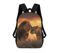 sinyumoney Lion Couple Sunset Romance Mochila Escolar Infantil De 17 Pulgadas Con Estampado 3D De Películas De Anime Para Niños, Mochila De Viaje, Mochila Escolar Infantil