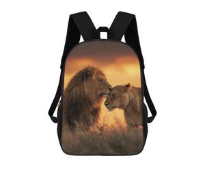 sinyumoney Lion Couple Sunset Romance Mochila Escolar Ligera Para Aeropuerto Y Universidad Para Estudiantes. Mochila Para La Escuela/trabajo/viajes 17inch