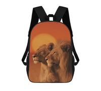 sinyumoney Lion Couple Sunset Wildlife Mochila Escolar Para Secundaria, Mochila Informal Para Niñas Y Adolescentes 17inch