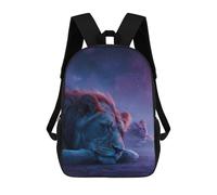 sinyumoney Lion Couple Under Starry Sky Mochila Escolar, Bolso De Negocios, Bolso Para Portátil Duradero Para Campus, Actividades Al Aire Libre, Viajes Y Deportes 17inch