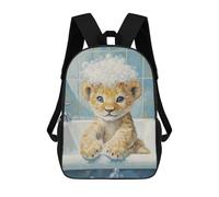 sinyumoney Lion Cub Bath Time Mochila Escolar, De Trabajo, Para Portátil, Mochila - Perfecta Para Viajes, Trabajo Y Uso Diario 17inch
