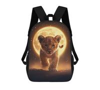sinyumoney Lion Cub Under Full Moon Mochilas Para Niños, Mochilas Escolares Personalizadas En 3D Para Niños Y Niñas, Mochilas Escolares Grandes, Mochilas Informales Para El Día A Día 17inch