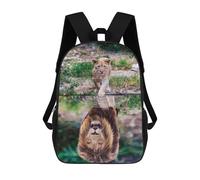 sinyumoney Lion Cub Water Reflection Mochila Escolar Grande Resistente Al Agua Para Portátil Para Niños/niñas/adolescentes 17inch