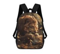 sinyumoney Lion Deer Raw Meal Scary Mochilas Para Niños Mochila Escolar De Moda Mochila Escolar Impresa En 3D Para Niños Estudiantes De Primaria Y Secundaria 17inch